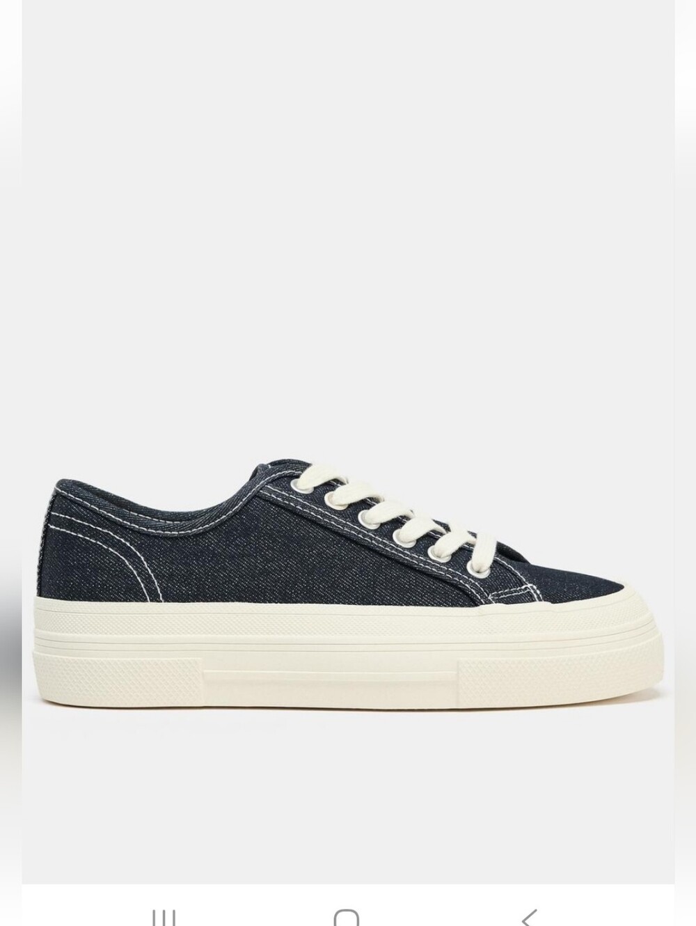 Zara Low-Top Denim Sneaker in Dark Blue Like New